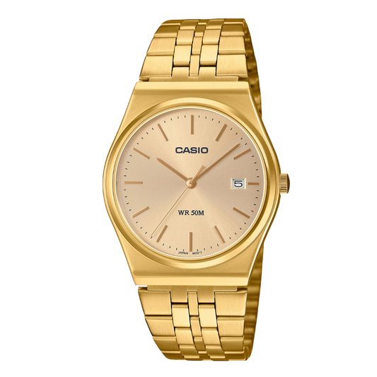 Casio Gold Stainless Steel Golden Dial Quartz Watch for Gents - MTP-B145G-9AVDF